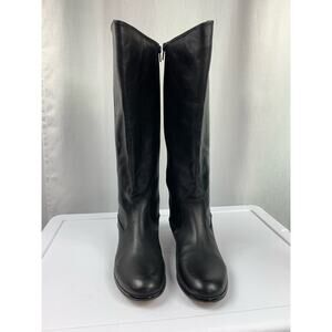 Kenneth Cole NY Mea Womens Leather Knee-High Boots Low Heel Almond Toe